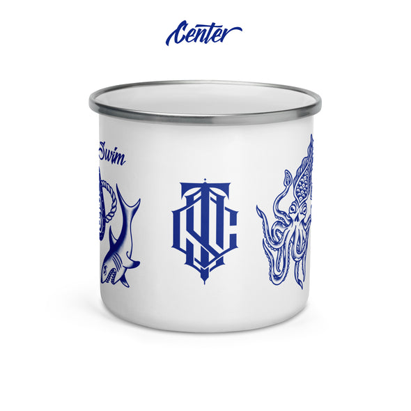 Sink Or Swim Tattoo Stencil 12oz Enamel Mug